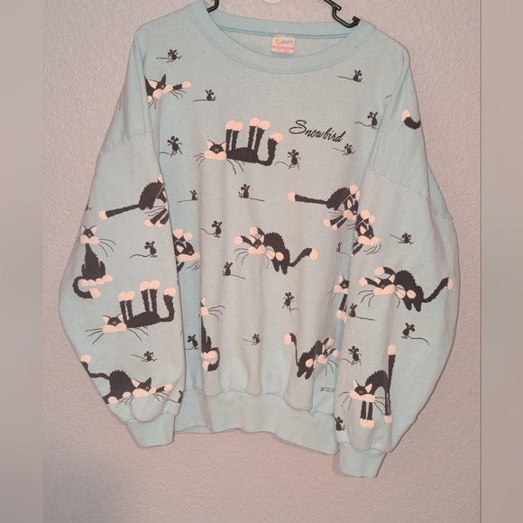 Cat  and Mouse "Snowbird" Lifestyles Vintage Sweatshirt - Picture 2 of 11